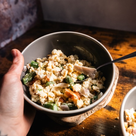 Mushroom & Asparagus Scrambled Eggs